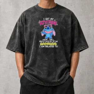 Hot Top I Get My Attitude From Well Pretty Much All Of The Women I Am Related To Washed T-Shirt