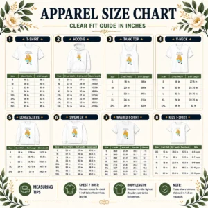 Size chart for Original Nobody Can Kill Your Vibe If It'S Already Dead Cartoon Man with measurements in inches and cm