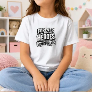 Funny Grandparents Day Heroes Streetwear For Family Gratitud Kids T-Shirt