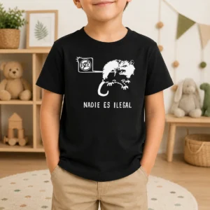 Funny Nadie Es Ilegal Angry Possum ICE Sign Parody Kids T-Shirt