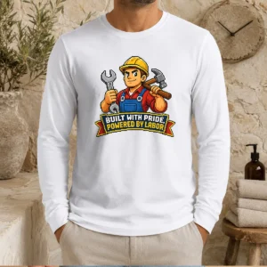 Nice Original Labor Day Pride Pixel Worker Tee Long Sleeve Shirt