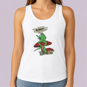 Top Frog Holding Gun Rippit Tank Top