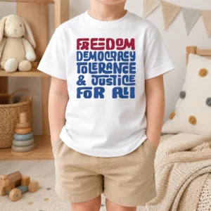 Top Pretty Freedom Democracy Tolerance Justice For All Kids T-Shirt