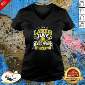 Funny Labour Day Celebration Typography V-Neck Shirt