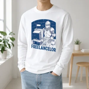 Funny Official Freelancer Knight Gaming Vintage Funny Gamer Long Sleeve Shirt