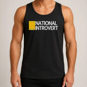 Funny National Introvert Parody Logo Social Anxiety Tank Top