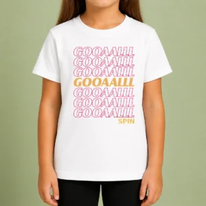 Pretty Gooalll Spin Soccer Fan Goal Kids T-Shirt