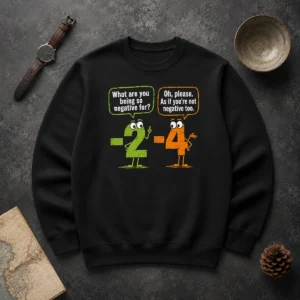 Nice Geek Math Numbers 2 Minus 4 Humor Joke Sweater