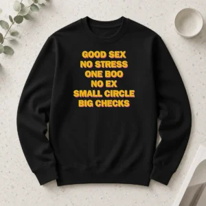Good Nice Sex No Stress One Boo No Ex Small Circle Big Checks Long Sleeve Shirt