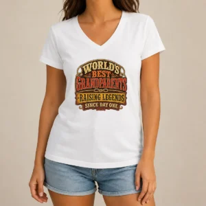 Nice Awesome Grandparents Day Western Vintage Pride V-Neck Shirt