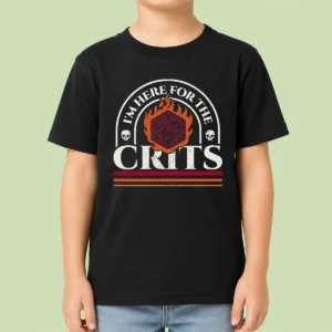 Awesome I'M Here For The Crits Dungeons And Dragons Kids T-Shirt