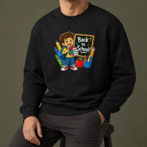 Nice Excited Student Back To School Vector Sweater