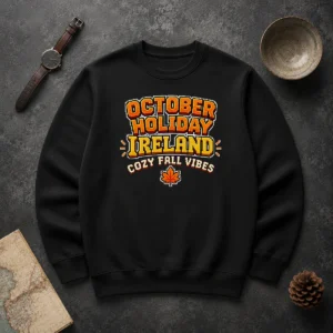 Pretty October Holiday Ireland Cozy Fall Pixel Sweater