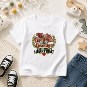 Pretty Grandparents Day Typography Thanks For Family Gratitud Kids T-Shirt