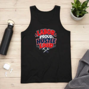 Hot Pretty Labor Day Cartoon Proud Hustle Statement Tank Top