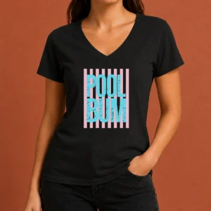 Funny Premium Pool Bum Retro Stripes Sunshine V-Neck Shirt