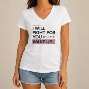 Official I Will Fight For You Until You Wake Up V-Neck Shirt