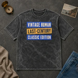 Original Official Vintage Human Last Century Classic Edition Washed T-Shirt