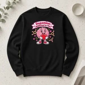 Hot Premium Cute Dopamine Addicted To You Love Long Sleeve Shirt in soft fabric with vibrant print