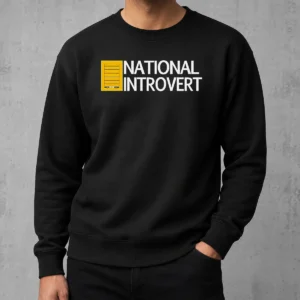 Funny National Introvert Parody Logo Social Anxiety Sweater