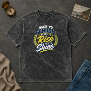 Original Back To School Typography Motivated Students Washed T-Shirt