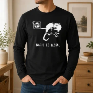 Funny Nadie Es Ilegal Angry Possum ICE Sign Parody Long Sleeve Shirt