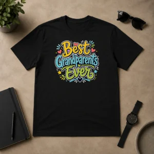 Funny Best Grandparents Ever Doodle Typography