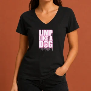Premium Pretty Limp Like A Dog Paw Print V-Neck Shirt