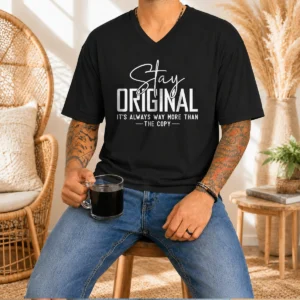 Awesome Stay Original It'S Always Way More Than The Copy V-Neck Shirt