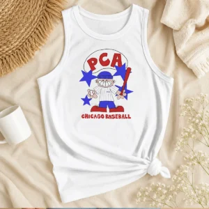 Nice Original PCA Chicago Baseball Character Shirt With Pinstripe Uniform And Baseball Bat Tank Top