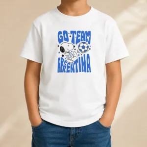 Hot Snoopy Go Team Argentina World Cup 2026 Kids T-Shirt