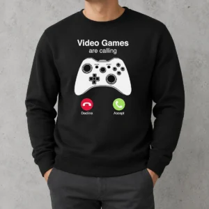 Premium Video Games Are Calling Gaming Controller Phone Screen Sweater