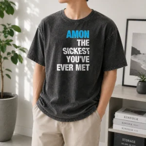 Good Amon The Sickest You'Ve Ever Met Washed T Shirt in soft cotton with vintage faded look