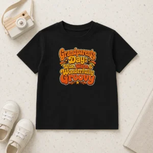 Good Grandparents Day Groovy Retro Tee Celebrating Warmth Wisdom Kids T-Shirt