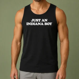 Nice Just An Indiana Boy Hoosier Midwest Home State Tank Top