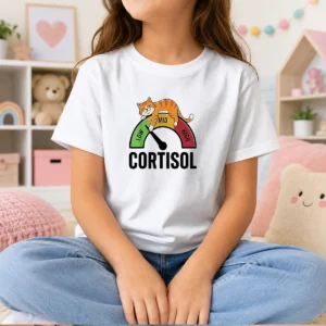 Good Cortisol Cat Lying On Low Mid High Gauge Kids T-Shirt