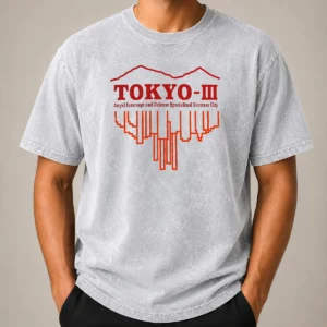 Original Tokyo III Angel Intercept And Defense Specialized Fortress City Washed T-Shirt