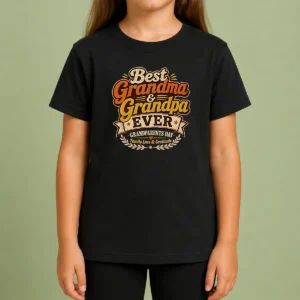Hot Grandparents Day Vintage Best Grandma Grandpa Kids T-Shirt