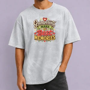 Nice Pretty Grandparents Day For Family Love Typography Washed T-Shirt