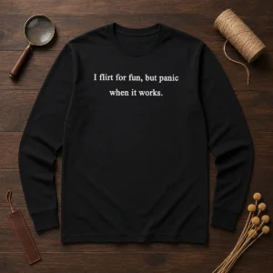 Good I Flirt For Fun But Panic When It Works Long Sleeve Shirt