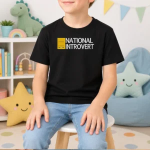 Pretty National Introvert Parody Logo Social Anxiety Kids T-Shirt