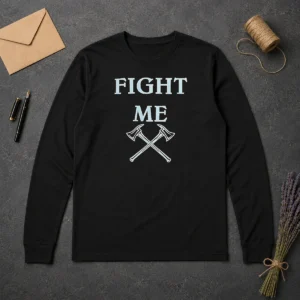 Good Fight Me Firefighter Axe Axes Fire Department Long Sleeve Shirt
