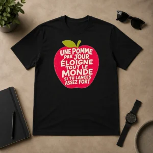 Premium Good Une Pomme Par Jour Eloigne Tout Le Monde Si Tu Lances Assez Fort Humor