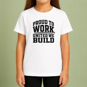 Nice American Labor Proud Typography Silhouette Kids T-Shirt