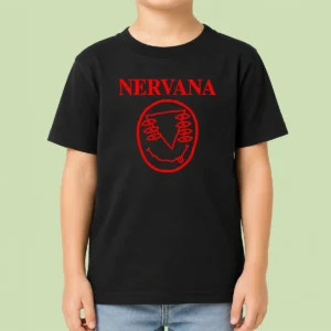 Nice Nervana Eyes And Smiley Face Red Kids T-Shirt