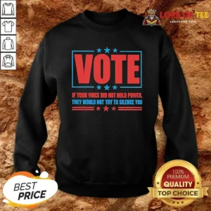 Top Official Vote If Your Voice Did Not Hold Power Sweatshirt