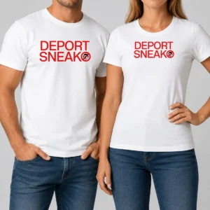 Pretty Deport Sneako Logo t shirt in black, featuring a bold graphic print on a classic crew neck cotton tee