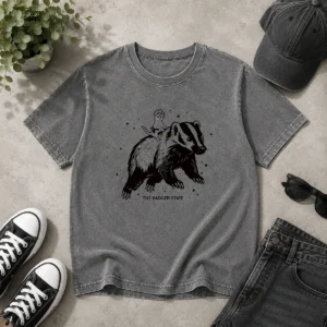 Premium Gary Riding Badger Ivory Heavyweight Washed T-Shirt