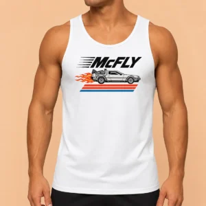 Nice Top Mcfly Flaming Delorean Time Machine Tank Top