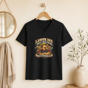 Hot Vintage Style Labour Day Holiday V-Neck Shirt